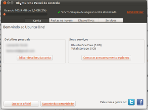 Painel de Controle do Ubuntu One